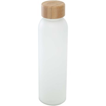 Lume 500 ml matte soda lime glass bottle with bamboo lid  
