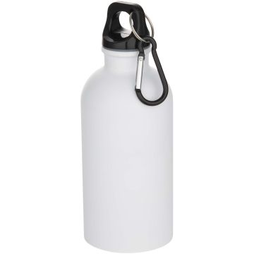 Oregon 400 ml matte RCS recycled single wall stainless steel water bottle with carabiner