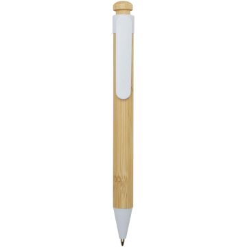 Rattan bamboo and recycled plastic ballpoint pen (black ink)