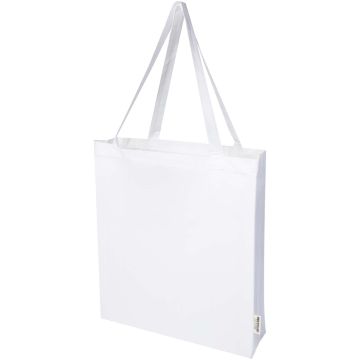 Madras 140 g/m² GRS recycled cotton gusset tote bag 12L