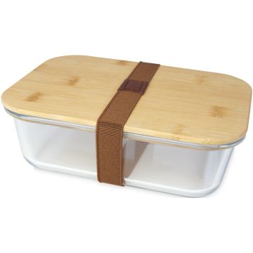 Roby 1000 ml glass lunch box with bamboo lid