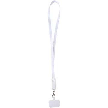 Franz recycled plastic smartphone lanyard with built-in data sync and 65W fast charge 5-in-1 cable