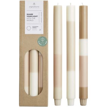 Originalhome layered limestone candles - set of 3